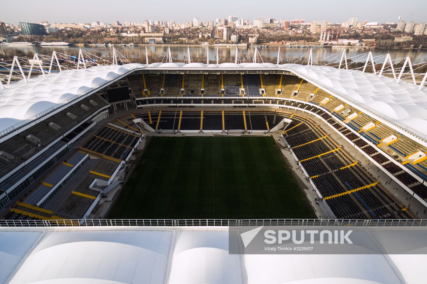 Rostov Arena football stadium under construction in Rostov-on-Don