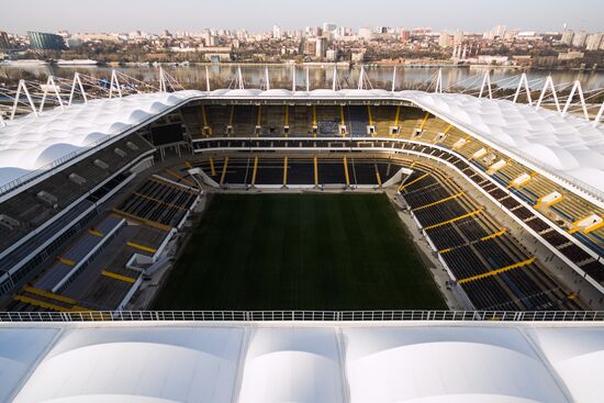 Rostov Arena football stadium under construction in Rostov-on-Don