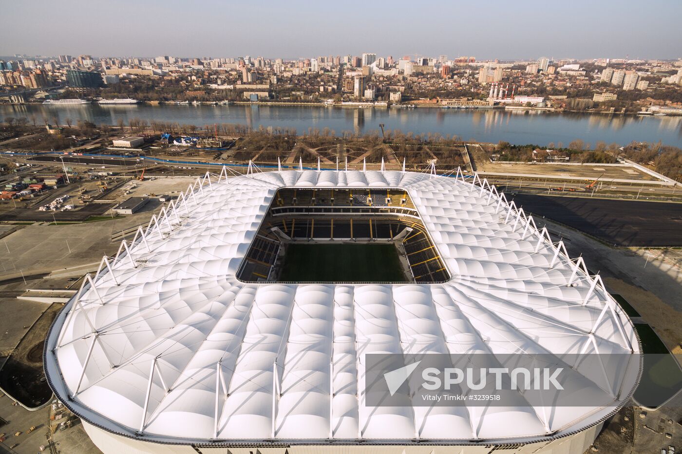 Rostov Arena football stadium under construction in Rostov-on-Don