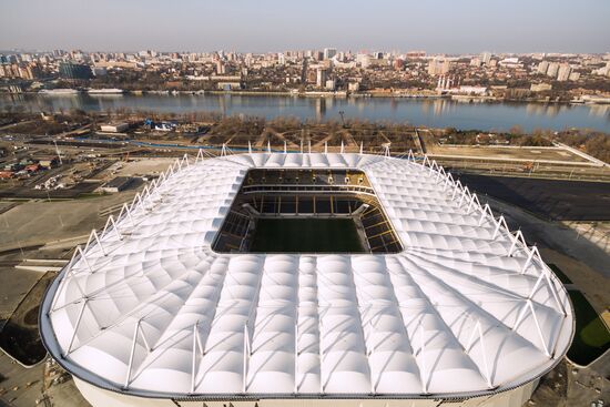 Rostov Arena football stadium under construction in Rostov-on-Don