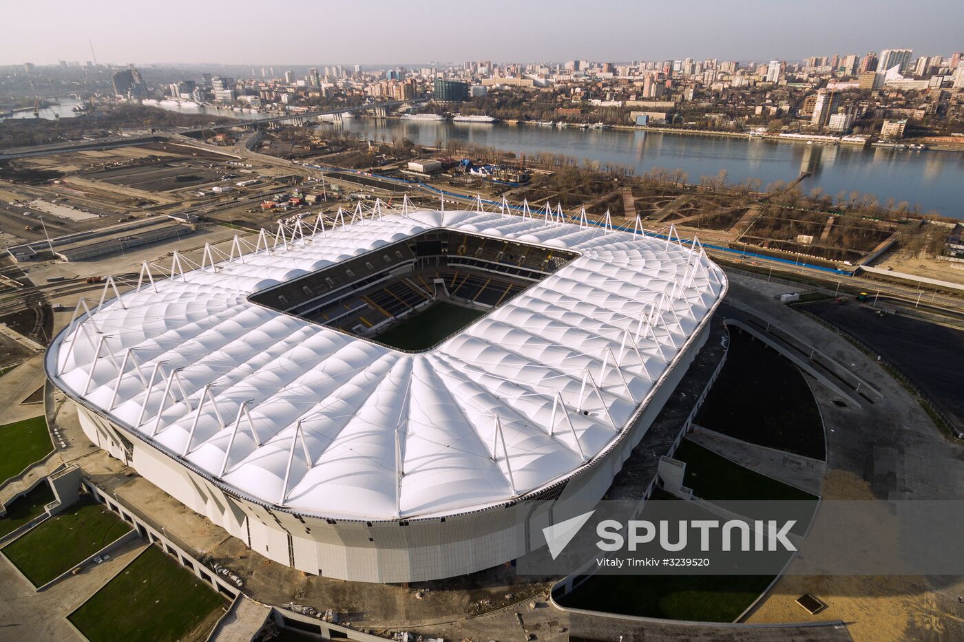 Rostov Arena football stadium under construction in Rostov-on-Don