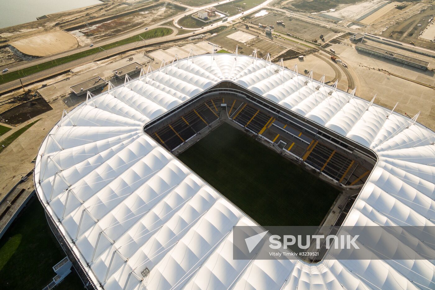 Rostov Arena football stadium under construction in Rostov-on-Don