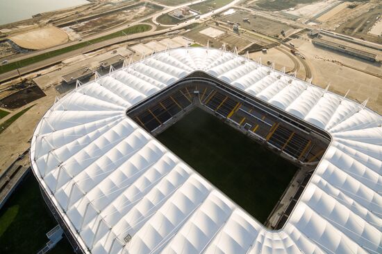 Rostov Arena football stadium under construction in Rostov-on-Don