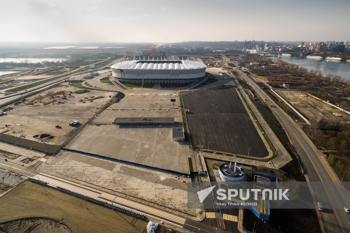 Rostov Arena football stadium under construction in Rostov-on-Don