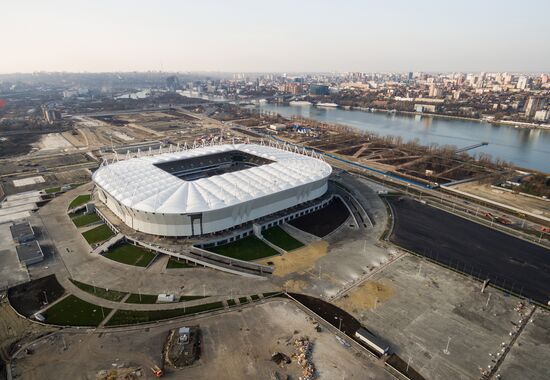 Rostov Arena football stadium under construction in Rostov-on-Don