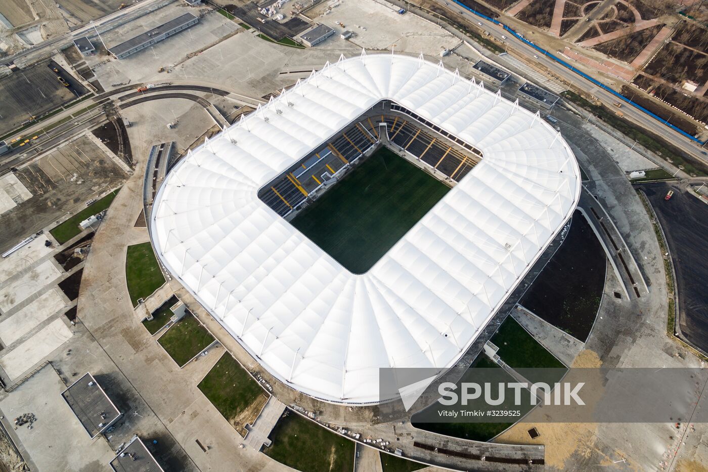 Rostov Arena football stadium under construction in Rostov-on-Don
