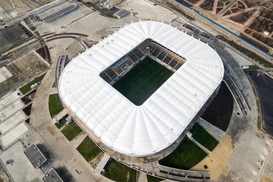 Rostov Arena football stadium under construction in Rostov-on-Don