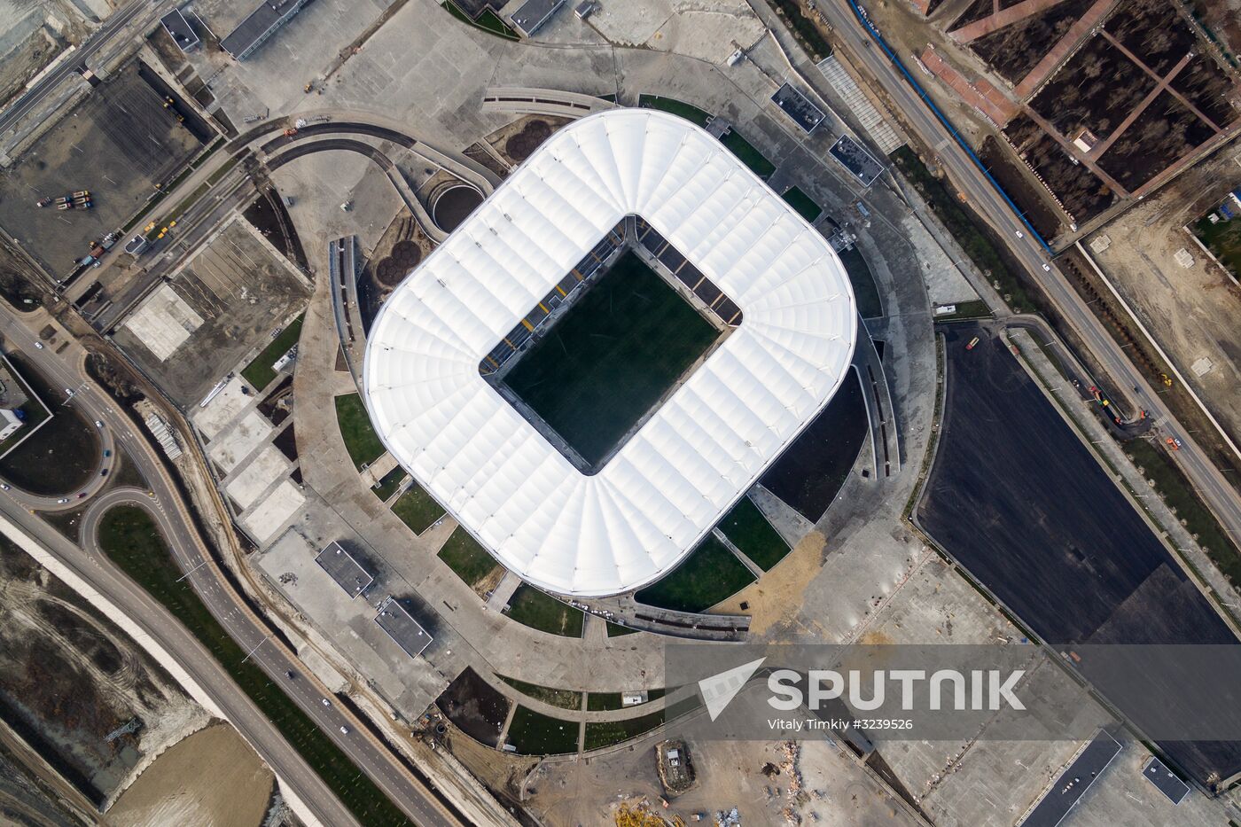 Rostov Arena football stadium under construction in Rostov-on-Don