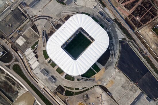 Rostov Arena football stadium under construction in Rostov-on-Don