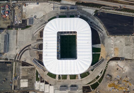 Rostov Arena football stadium under construction in Rostov-on-Don