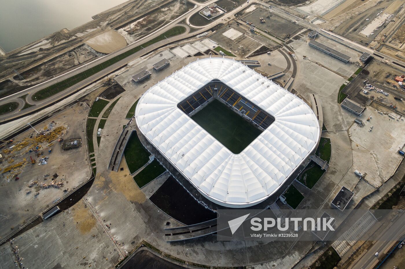Rostov Arena football stadium under construction in Rostov-on-Don