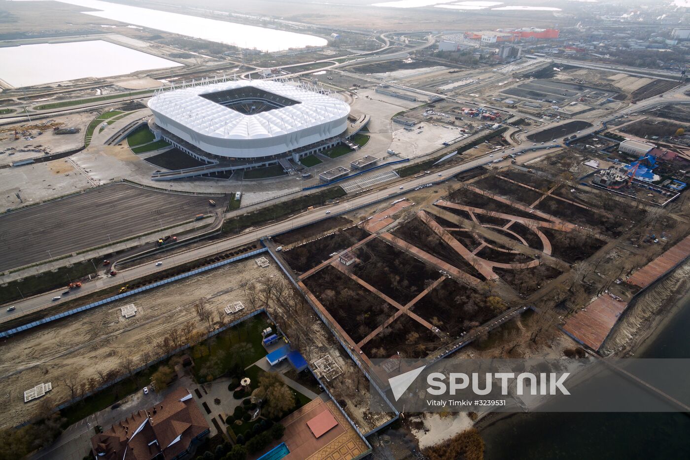 Rostov Arena football stadium under construction in Rostov-on-Don