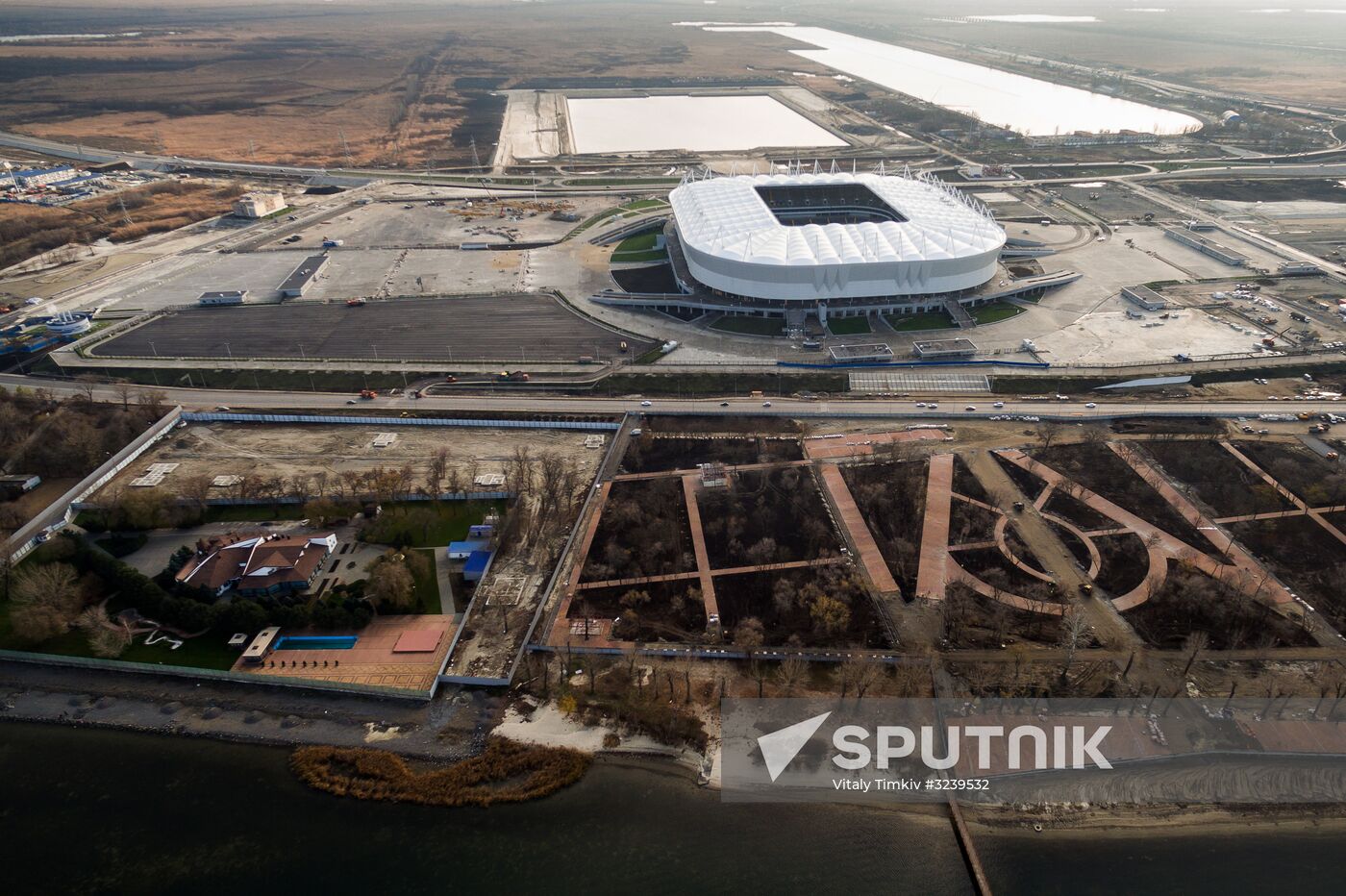 Rostov Arena football stadium under construction in Rostov-on-Don