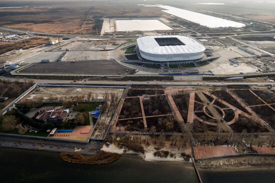 Rostov Arena football stadium under construction in Rostov-on-Don