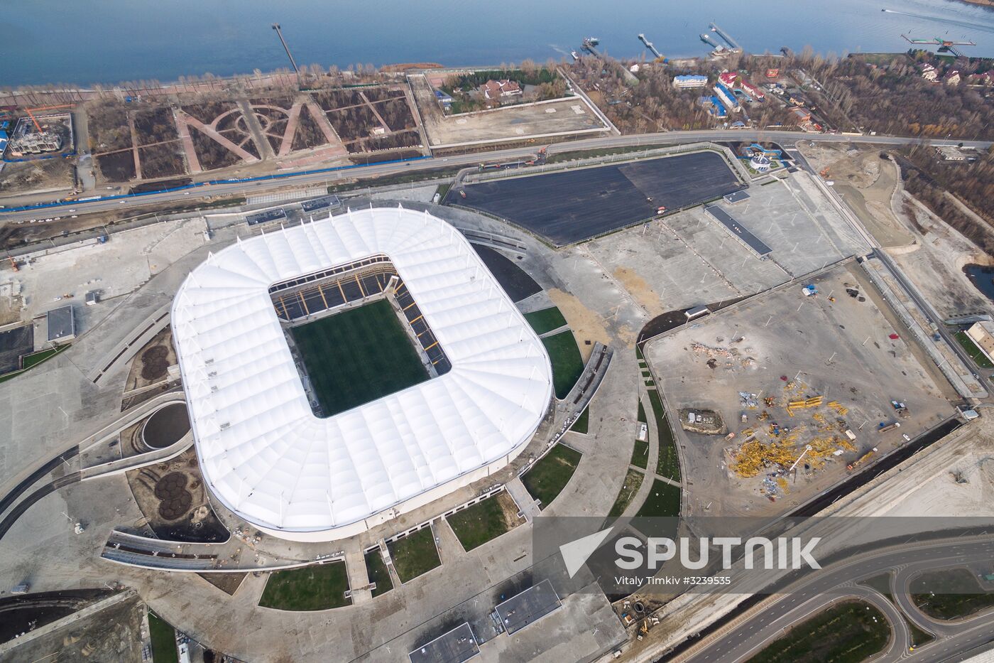 Rostov Arena football stadium under construction in Rostov-on-Don