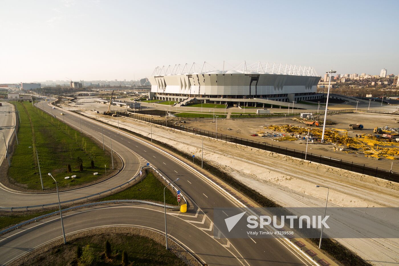 Rostov Arena football stadium under construction in Rostov-on-Don