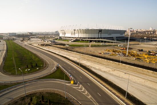 Rostov Arena football stadium under construction in Rostov-on-Don