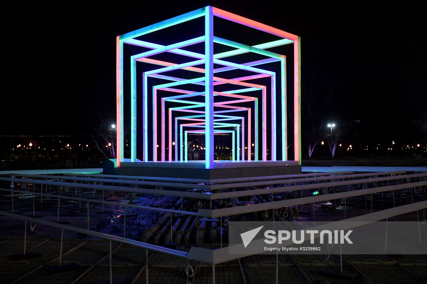 Making stereo skating rink in Gorky Park