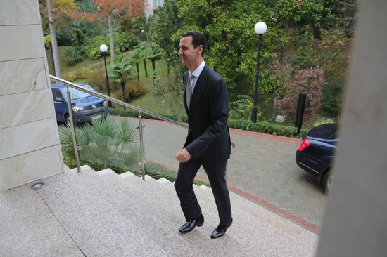 Vladimir Putin meets with Syrian President Bashar Al-Assad