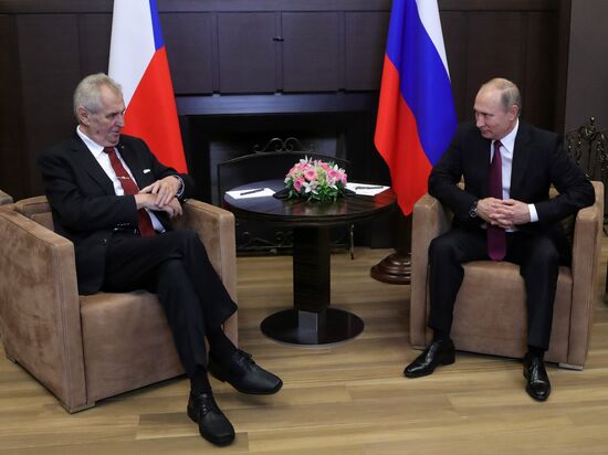 Vladimir Putin meets with Czech Republic President Milos Zeman
