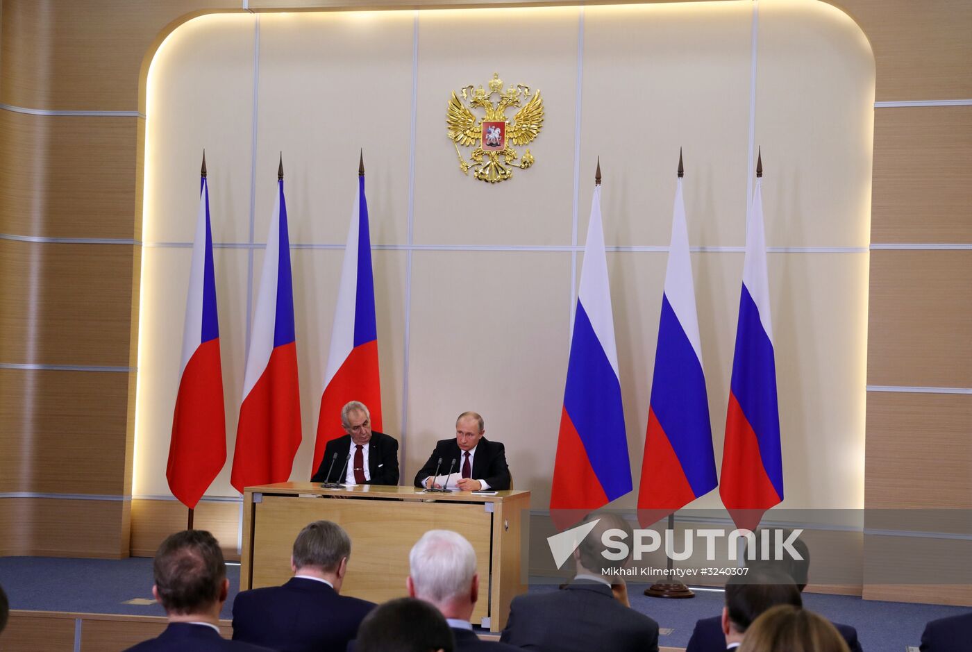 President Vladimir Putin meets with Czech Republic President Milos Zeman