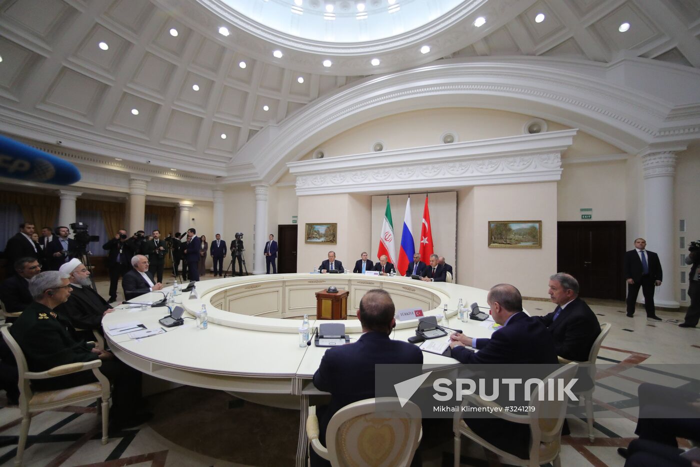 Meeting of Russian President Vladimir Putin, President of Iran Hassan Rouhani and President of Turkey Recep Tayyip Erdogan