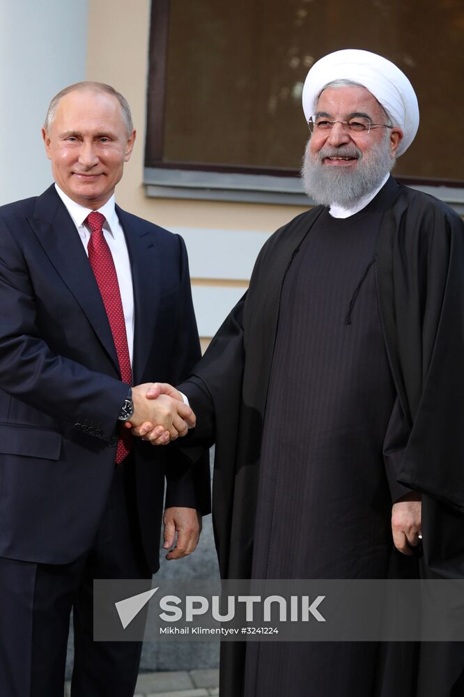 Meeting of Russian President Vladimir Putin, President of Iran Hassan Rouhani and President of Turkey Recep Tayyip Erdogan