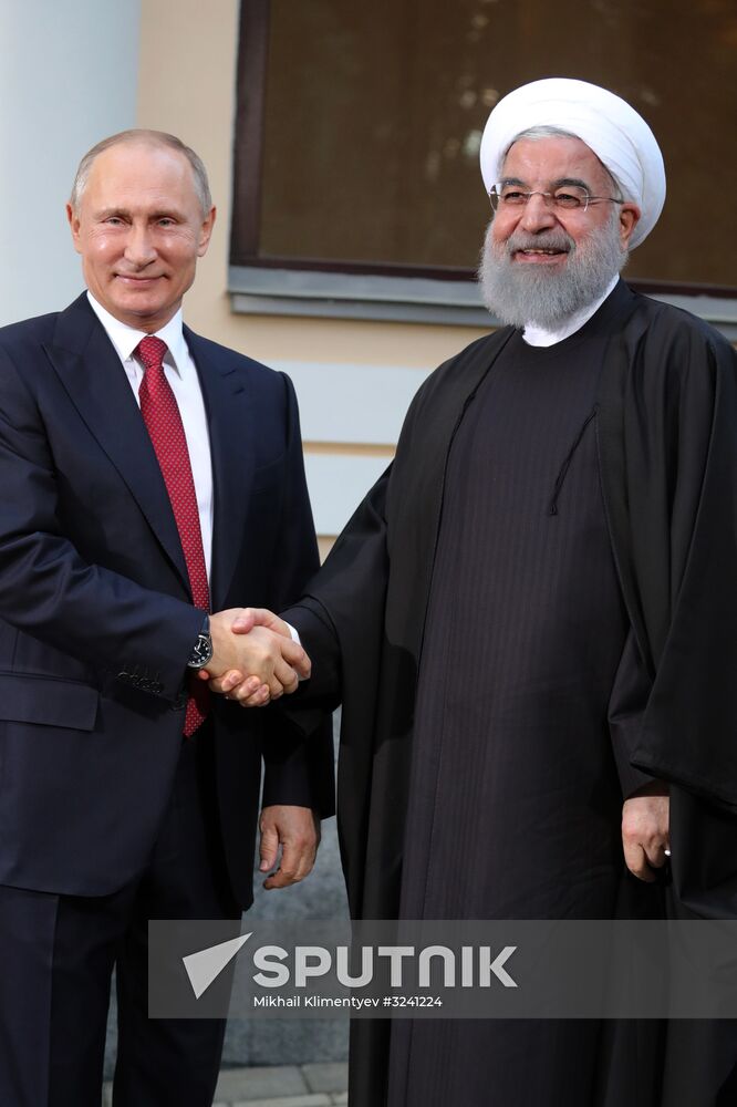 Meeting of Russian President Vladimir Putin, President of Iran Hassan Rouhani and President of Turkey Recep Tayyip Erdogan