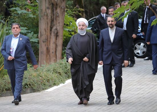 Meeting of Russian President Vladimir Putin, President of Iran Hassan Rouhani and President of Turkey Recep Tayyip Erdogan