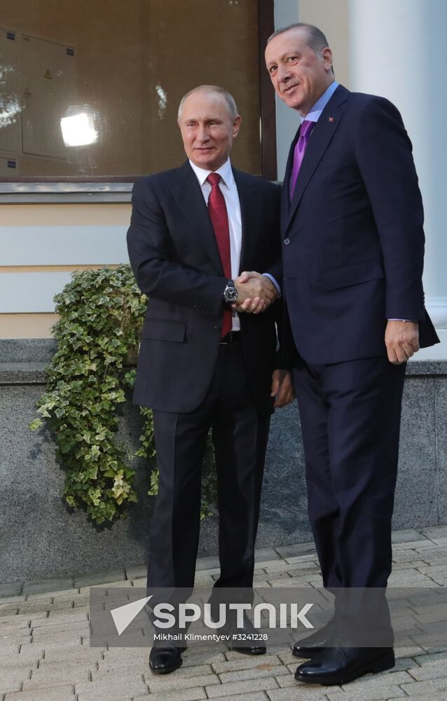 Meeting of Russian President Vladimir Putin, President of Iran Hassan Rouhani and President of Turkey Recep Tayyip Erdogan