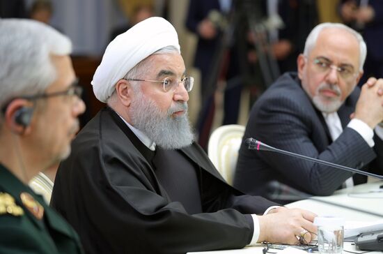 Meeting of Russian President Vladimir Putin, President of Iran Hassan Rouhani and President of Turkey Recep Tayyip Erdogan