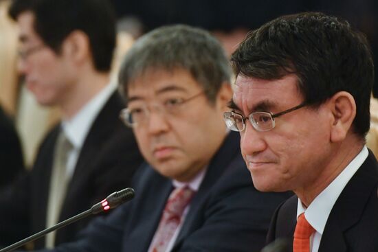 Foreign Minister Sergei Lavrov meets with Japanese counterpart, Taro Kono