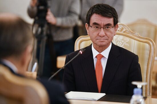 Foreign Minister Sergei Lavrov meets with Japanese counterpart, Taro Kono