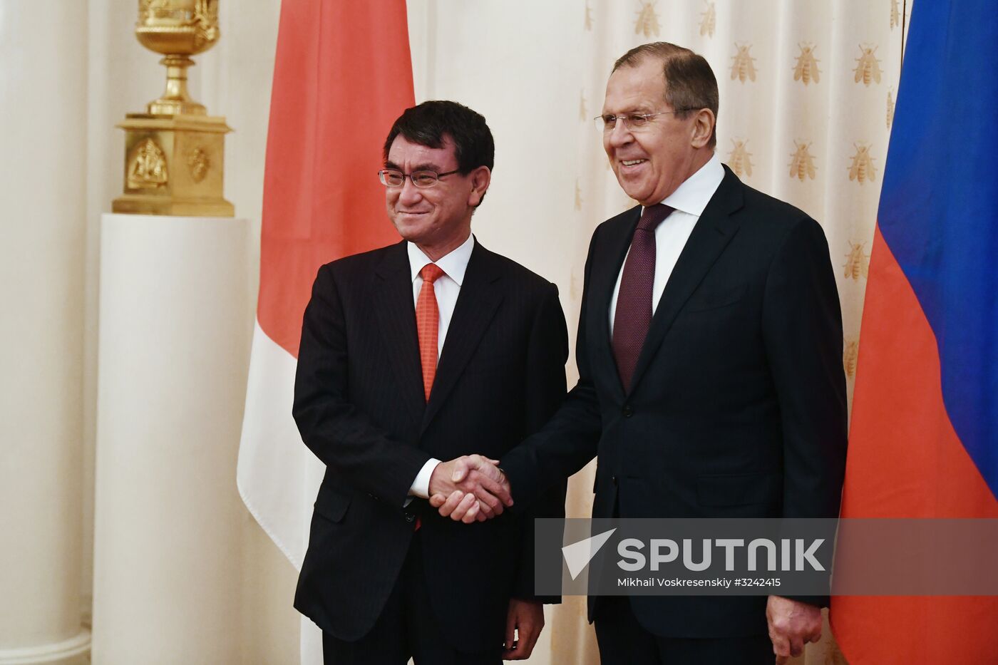 Foreign Minister Sergei Lavrov meets with Japanese counterpart, Taro Kono