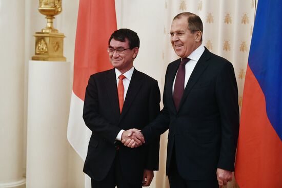 Foreign Minister Sergei Lavrov meets with Japanese counterpart, Taro Kono