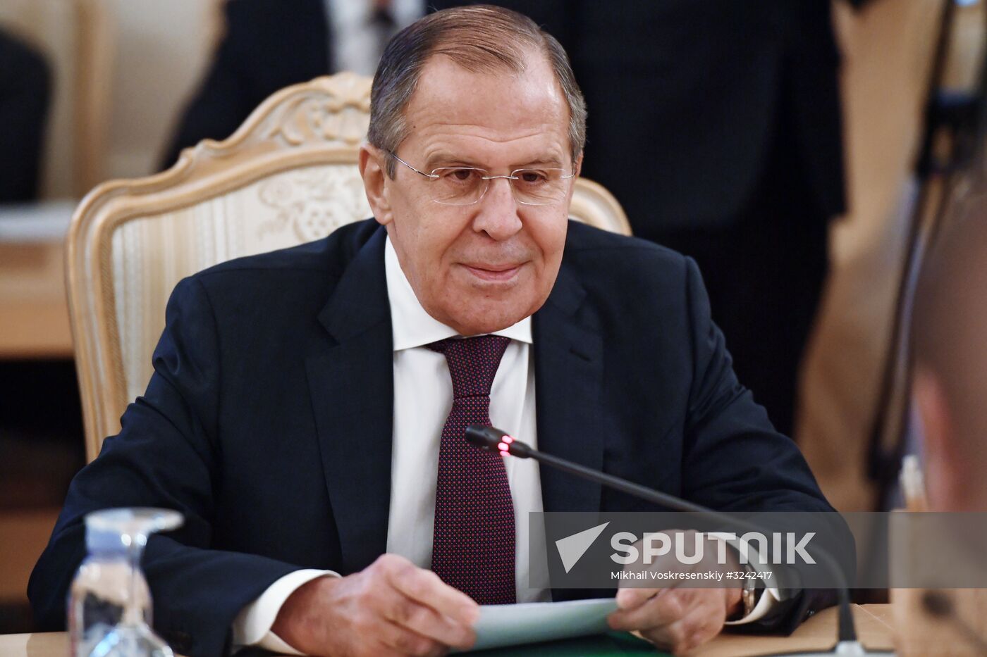 Foreign Minister Sergei Lavrov meets with Japanese counterpart, Taro Kono