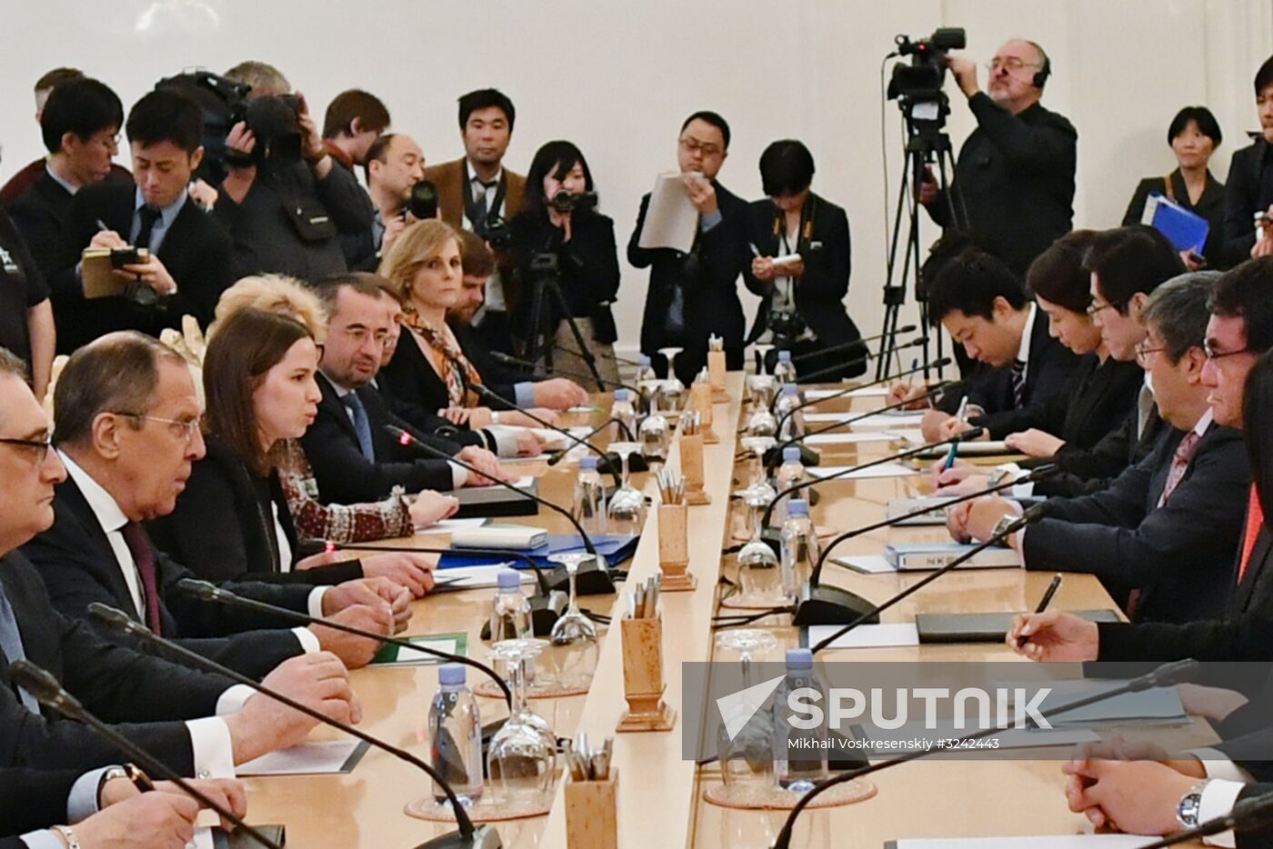 Foreign Minister Sergei Lavrov meets with Japanese counterpart, Taro Kono