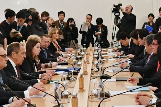 Foreign Minister Sergei Lavrov meets with Japanese counterpart, Taro Kono