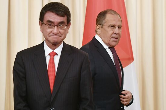 Foreign Minister Sergei Lavrov meets with Japanese counterpart, Taro Kono