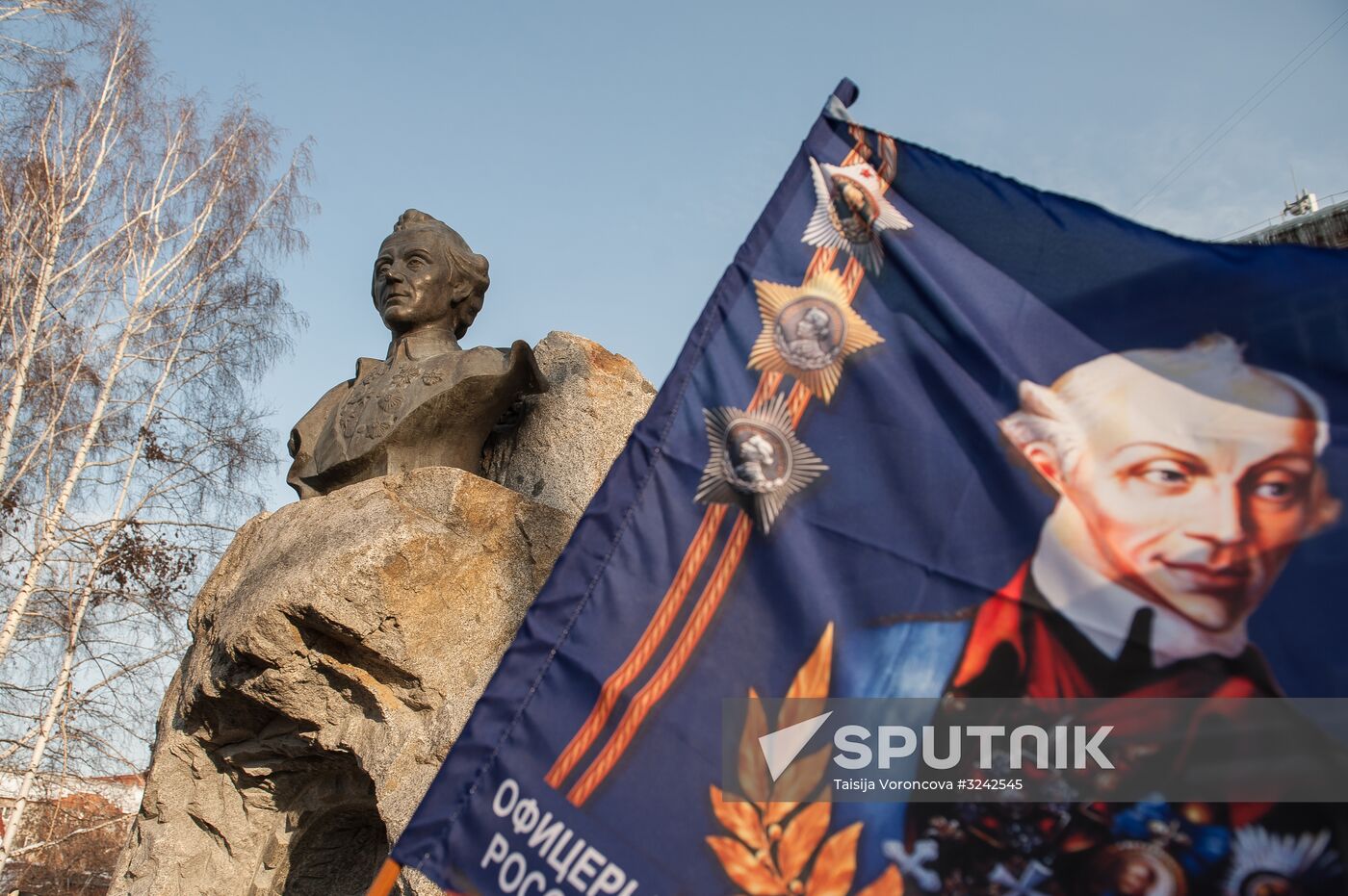 Unveiling of Alexander Suvorov monument in Tomsk