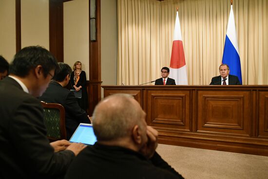 Foreign Minister Sergei Lavrov meets with Japanese counterpart, Taro Kono