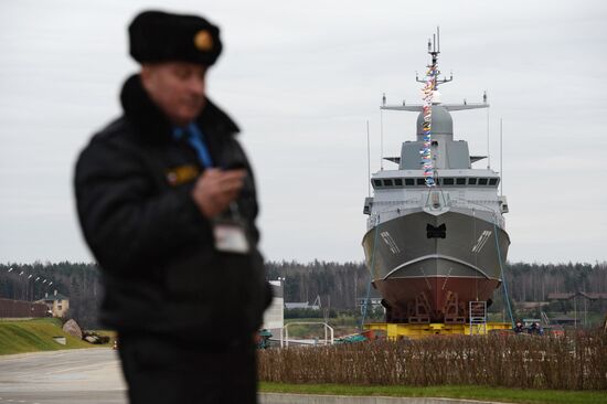 Launching serial fast attack craft Taifun of 22800 project