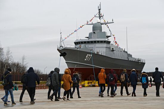 Launching serial fast attack craft Taifun of 22800 project