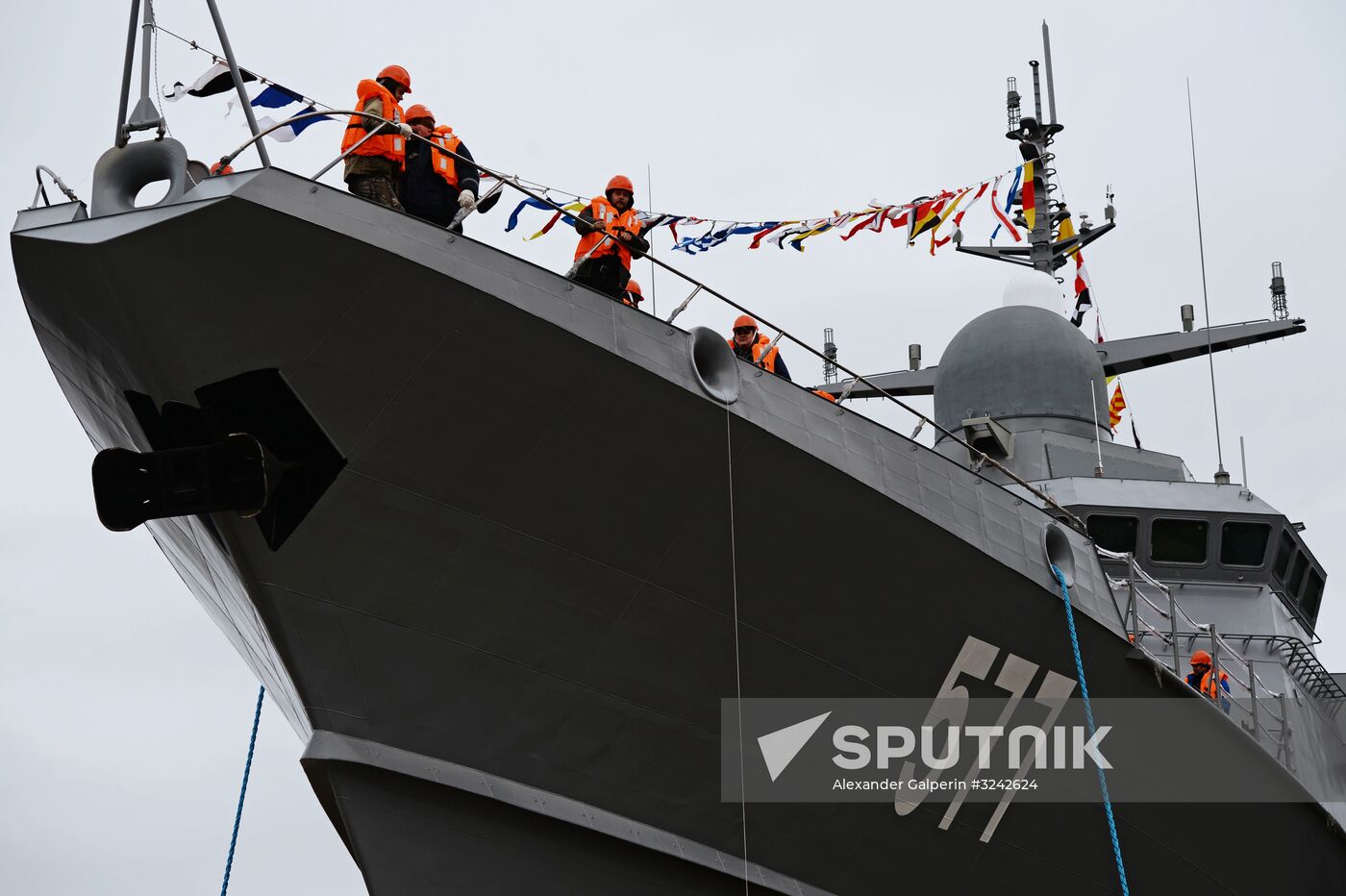 Launching serial fast attack craft Taifun of 22800 project