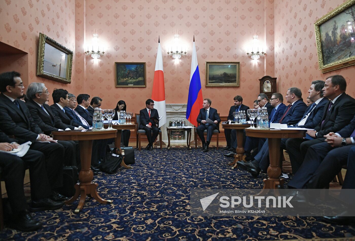 First Deputy Prime Minister Igor Shuvalov meets with Japanese Foreign Minister Taro Kono