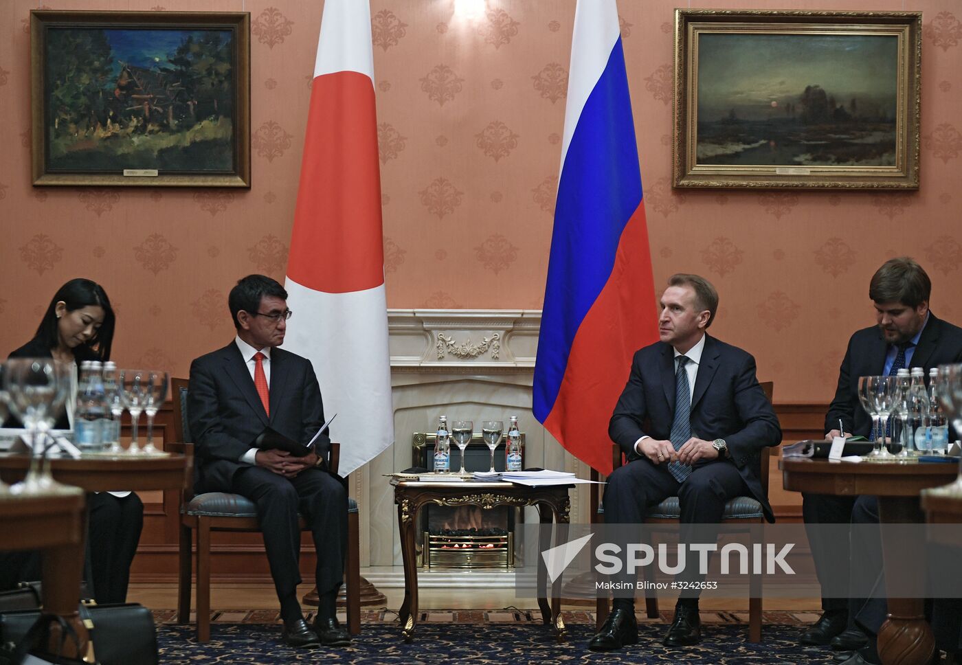 First Deputy Prime Minister Igor Shuvalov meets with Japanese Foreign Minister Taro Kono