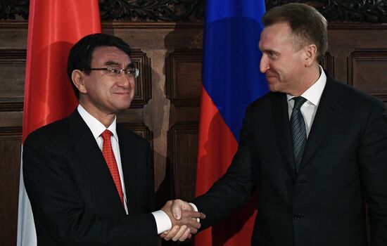 First Deputy Prime Minister Igor Shuvalov meets with Japanese Foreign Minister Taro Kono
