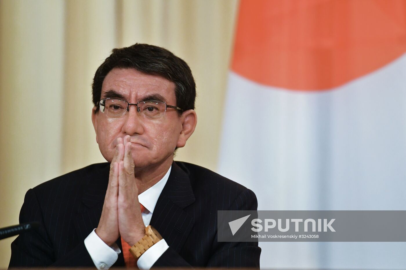 Foreign Minister Sergei Lavrov meets with Japanese counterpart Taro Kono