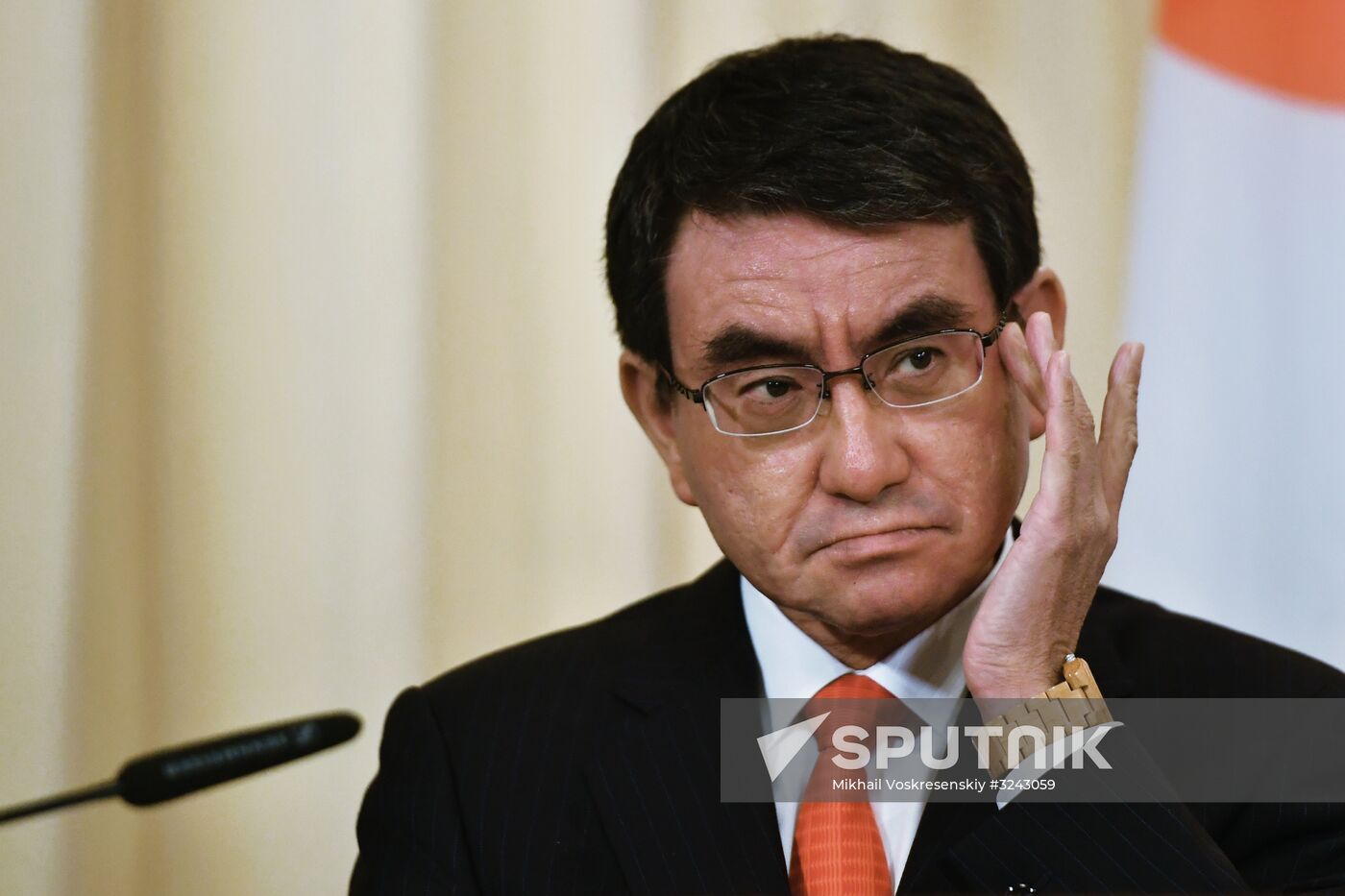 Foreign Minister Sergei Lavrov meets with Japanese counterpart Taro Kono