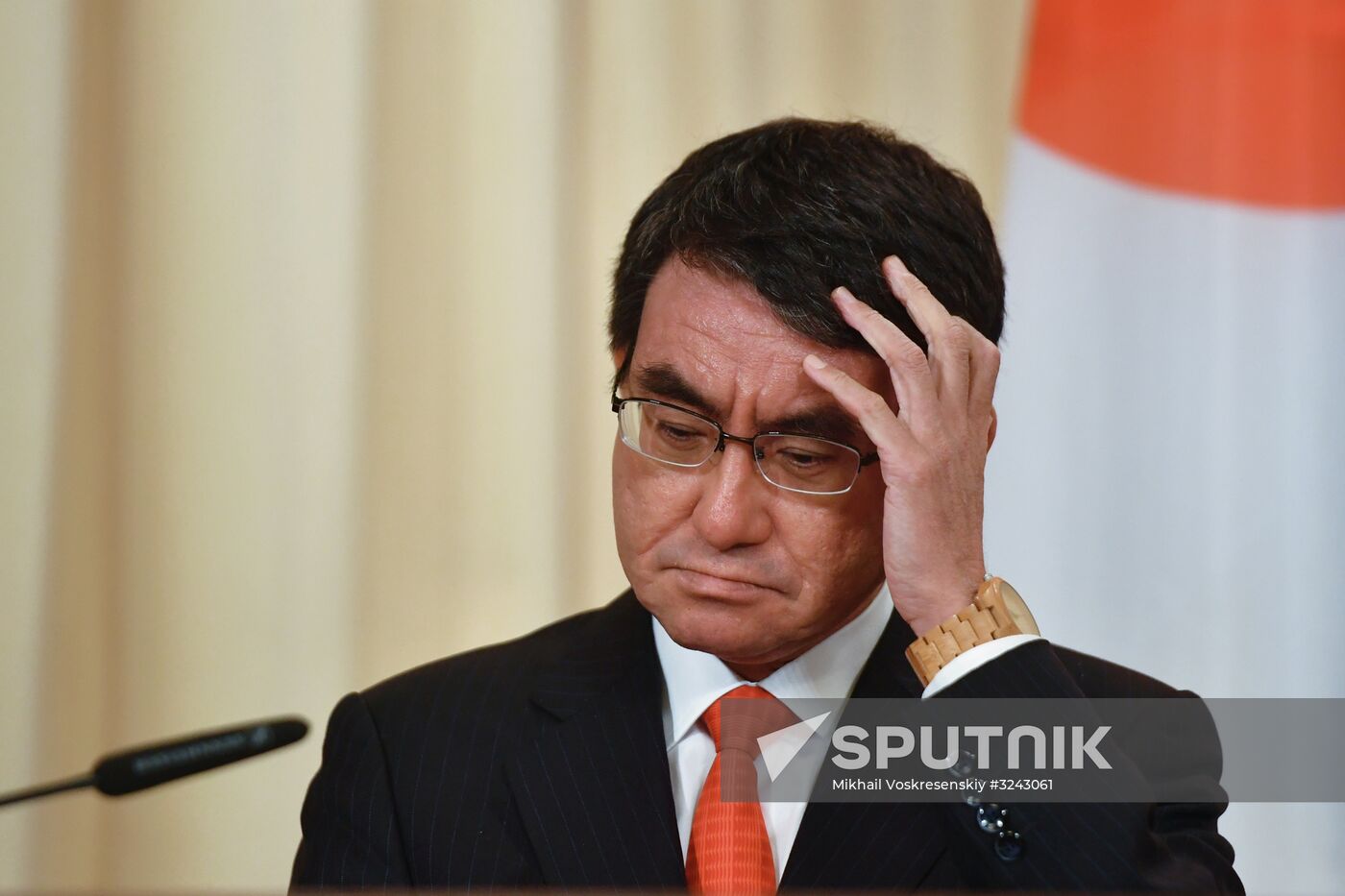 Foreign Minister Sergei Lavrov meets with Japanese counterpart Taro Kono